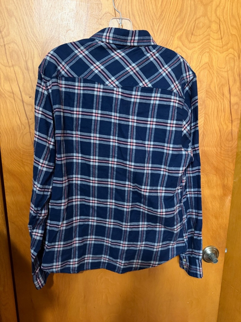 Womens bea jachs girlfriend Navy Plaid Button-Up Shirt size large - Picture 3 of 3